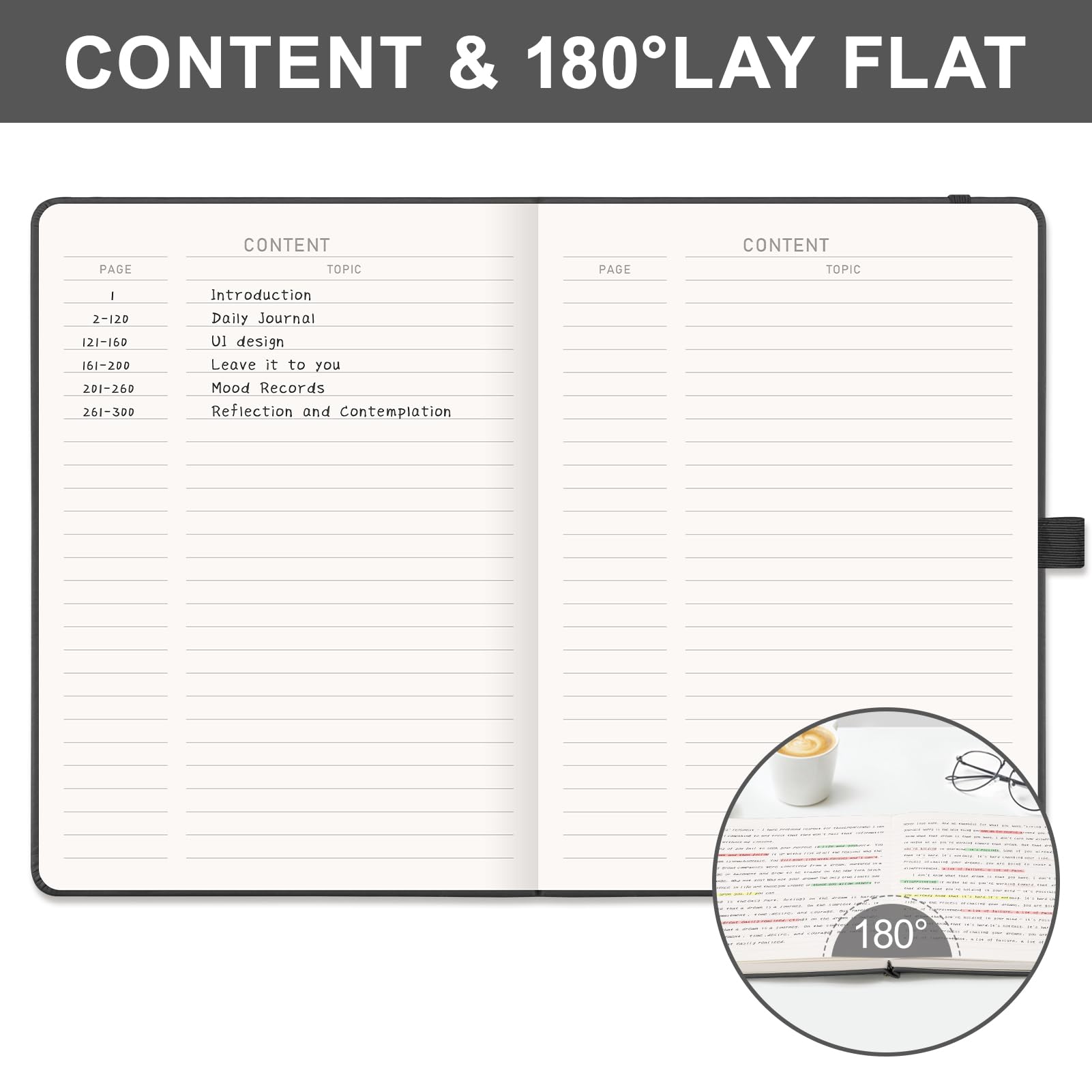 EMSHOI Notebook A5 Lined, 100gsm Hardcover Leather Journal with Sticky Notes - Image 4