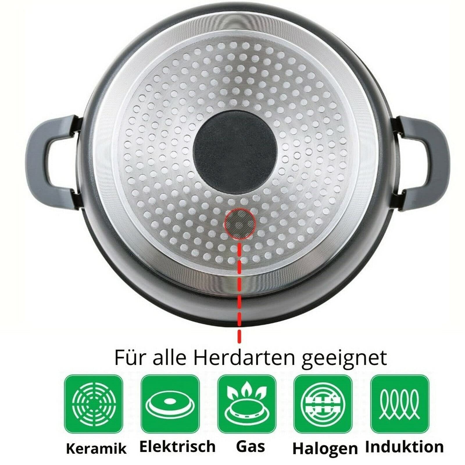 Cheffinger Cacerola de 32 cm, color negro