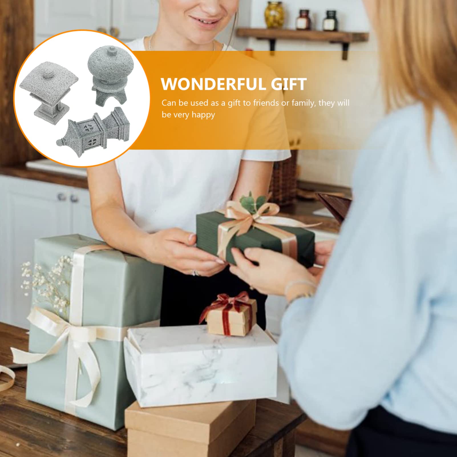 Kisangel Mini-Pagoden Set – 3 Sandstein-Figuren Je 3,8 Cm, Für Deko, Aquarium, Gartenlandschaft & DIY