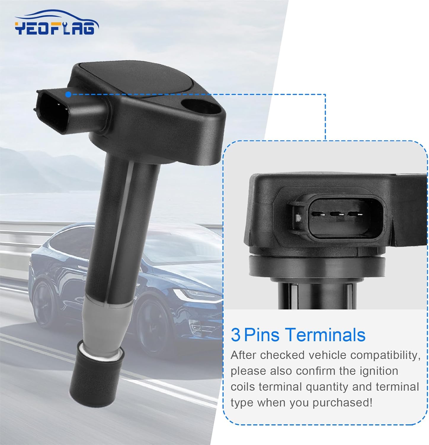 UF242 Ignition Coil Pack Compatible with Honda for Odyssey 1999-2010 for Accord 2000-2003 Compatible with Acura for TL 1999-2008 for CL 2001-2003 Replace for 5C1013 1788303 C242 C1221 C1462 Set of 6