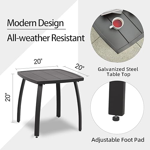 Miniatura 6 de Domi - Juego de 3 tumbonas para exteriores, de aluminio, acolchadas, de espuma de secado rápido, con respaldo ajustable para playa, piscina, césped,