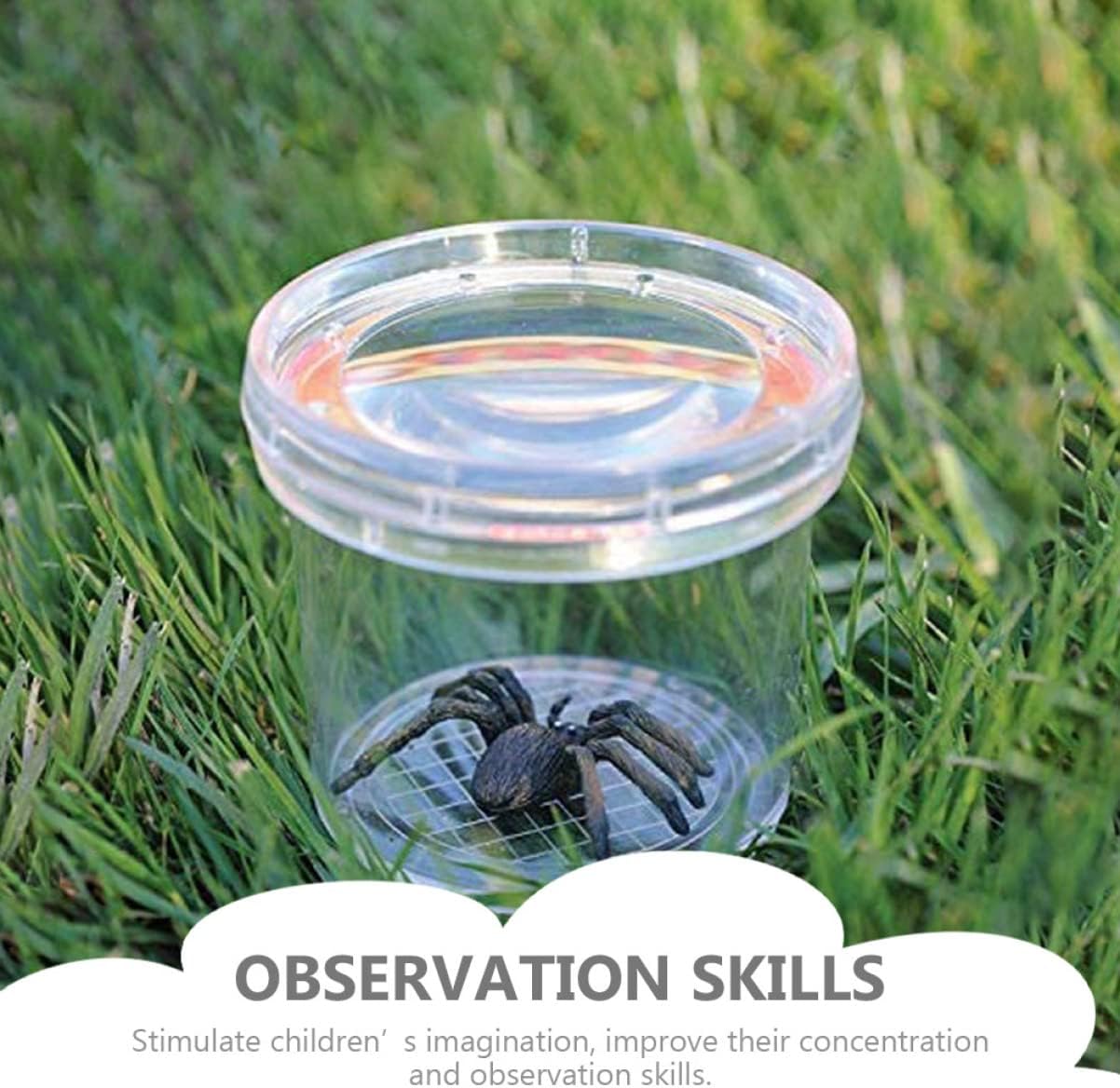 5Pcs Multi Function Magnifier Box Transparent Insect Viewer Jars for Outdoor Exploration Collecting Tiny Bugs and Educational Science Activities