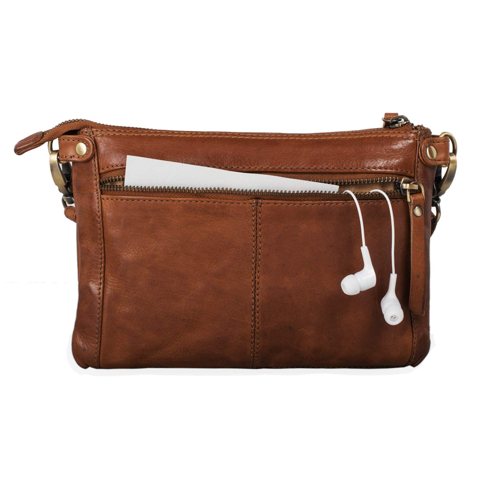 STILORD 'Jana' Bolso mano piel vintage mujer Pequeño bolso bandolera trenzado Bolso mujer para fiesta salir tiempo libre de auténtico cuero