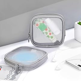 Weewooday 4 Pcs Mesh Makeup Bag Mesh Cosmetic Bag Travel Toiletry Pouch with Zipper Mini Makeup Cosmetic Purse for Daily Accessory(Small,Gray)