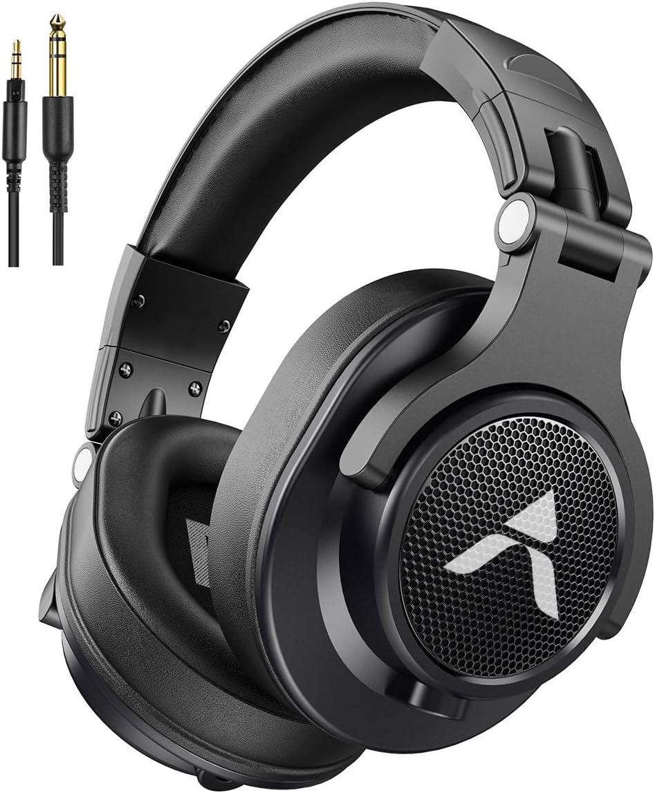 - Sound Master Professional Studio Monitoring DJ Wired Over Ear Headphones with 40mm Drivers, Fashion Design & 2 Detachable Cables (3.5mm & 6.3mm) (Black)