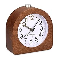 Navaris Half Round Wooden Alarm Clock