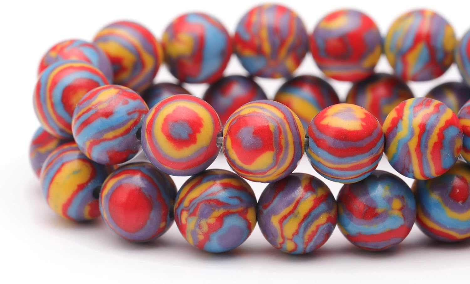 Youngbling Natural Gemstone Beads for Jewelry Making,10mm Red Malachite Polished Round Smooth Stone Beads for Bracelet Necklace 15 Inch(Red Malachite,10mm) image 3