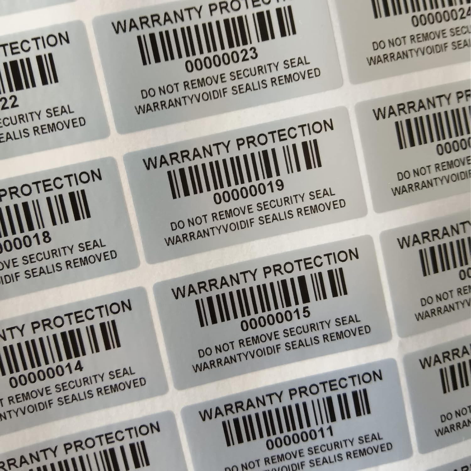 160pcs Tamper Evident Barcode Stickers with Individual Serial Number Security Warranty Void Sticker,Sealing Label for Package(1.6x0.8 inches,Silver) - Image 8