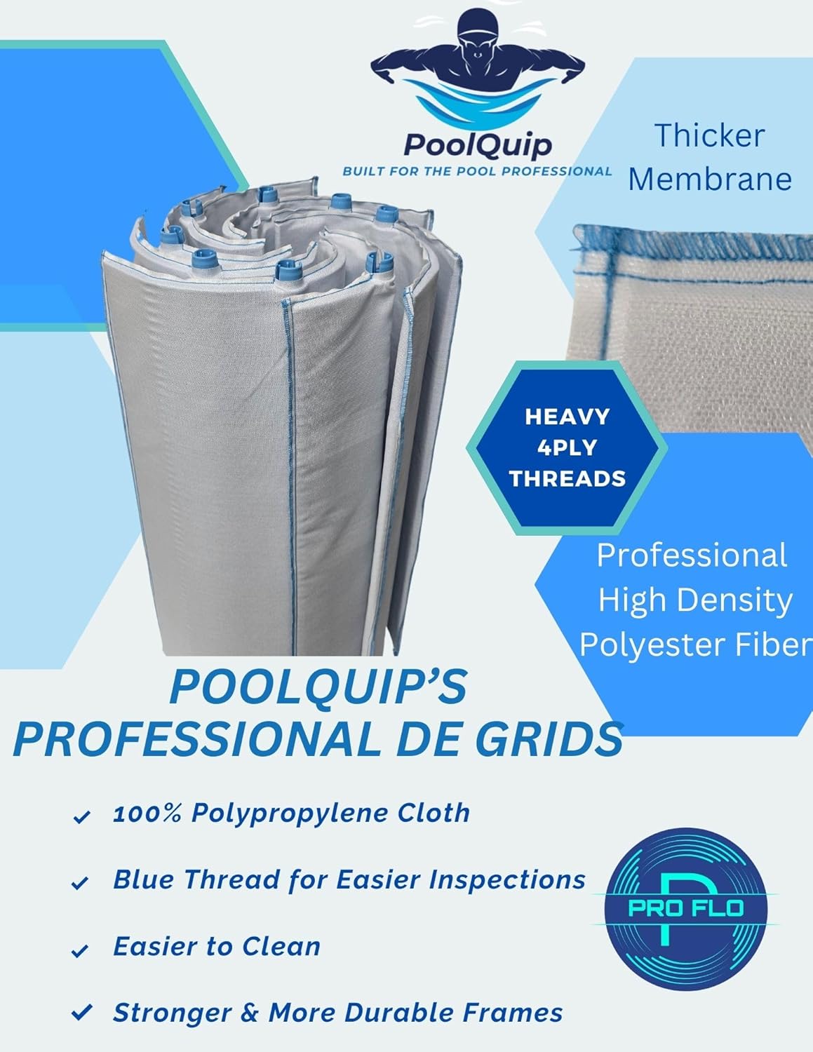 36 Sq Ft DE Grid Pool Filter Set 18" Tall Replaces Pentair, Hayward & Jandy 60sq ft DE Grid Sets (7 Full, 1 Partial) - Professional Grade -