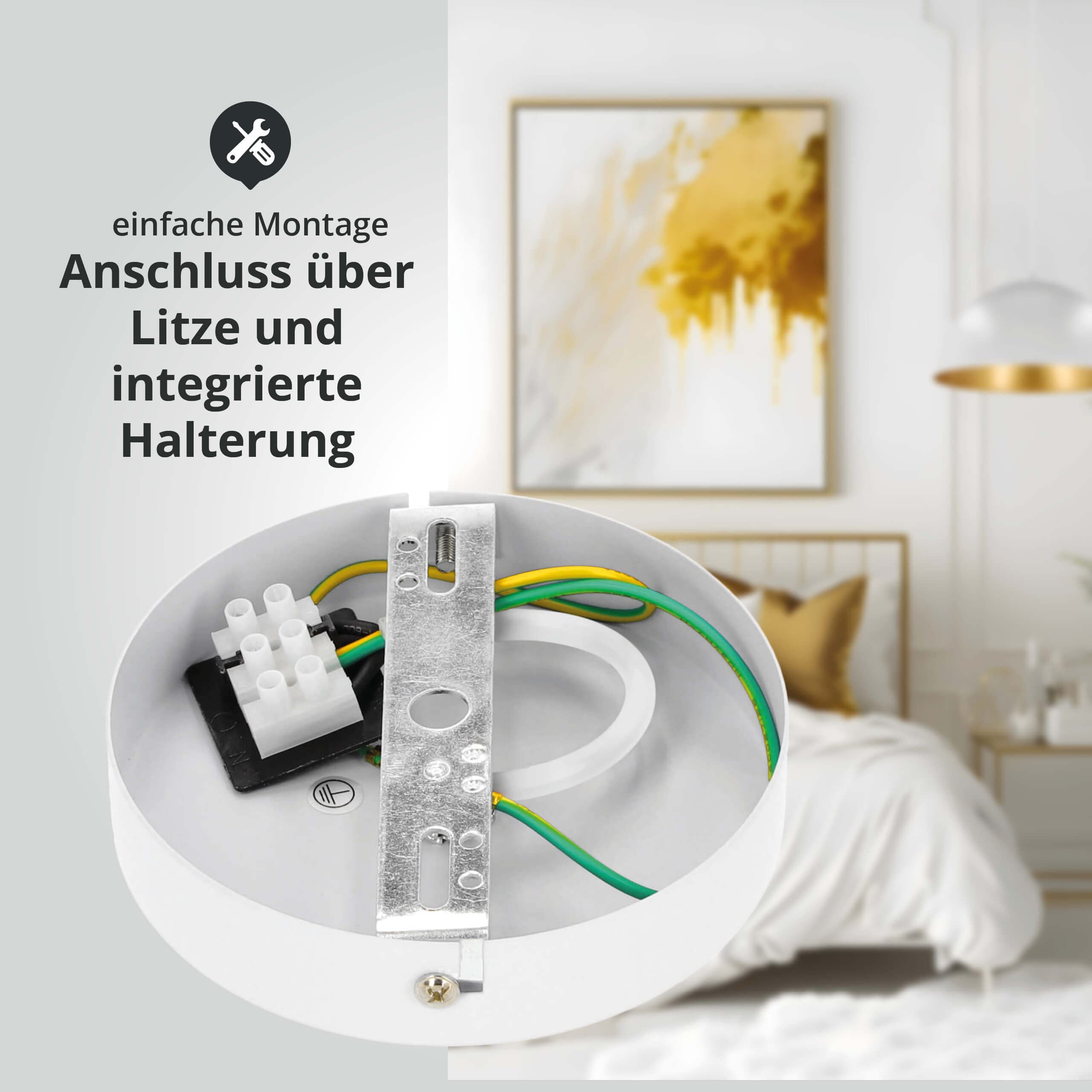 LED Universum 2er-Set Pendelleuchten Jada Weiß/Gold Ø30cm x 125cm, E27 Fassung, max. 40W, Hängelampe, Hängeleuchte, Deckenlampe, Wohnzimmerleuchte, Kinderzimmerlampe, Metall