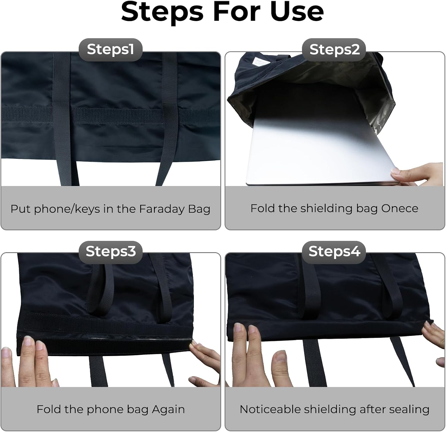 Large Faraday Cage with Handle,Tablet Sleeve Case Bag, Waterproof Signal Blocker Bag Portable Carrying Protective Sleeve (Black) (Black)