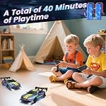 DEERC RC Drift Car, 4WD 2.4GHz Remote Control Car for Kids W/LED Lights, Car Shell, 2 Rechargeable Batteries, 40mins Playtime, Racing & Drift Wheels, 8 Traffic Cones, Toy Cars for Boys Girls