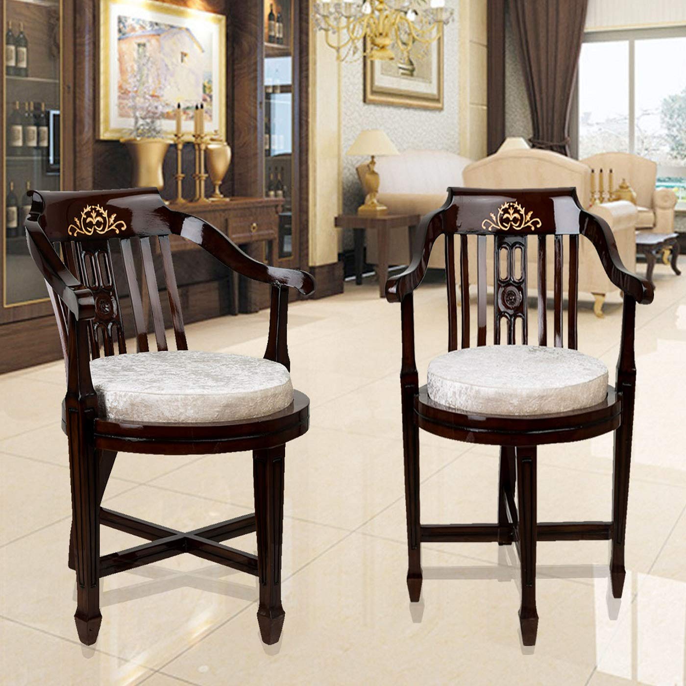 DZYN Furnitures Canasto Solid Wood Arm Chair/Lounge Chair/Aaram Chairs