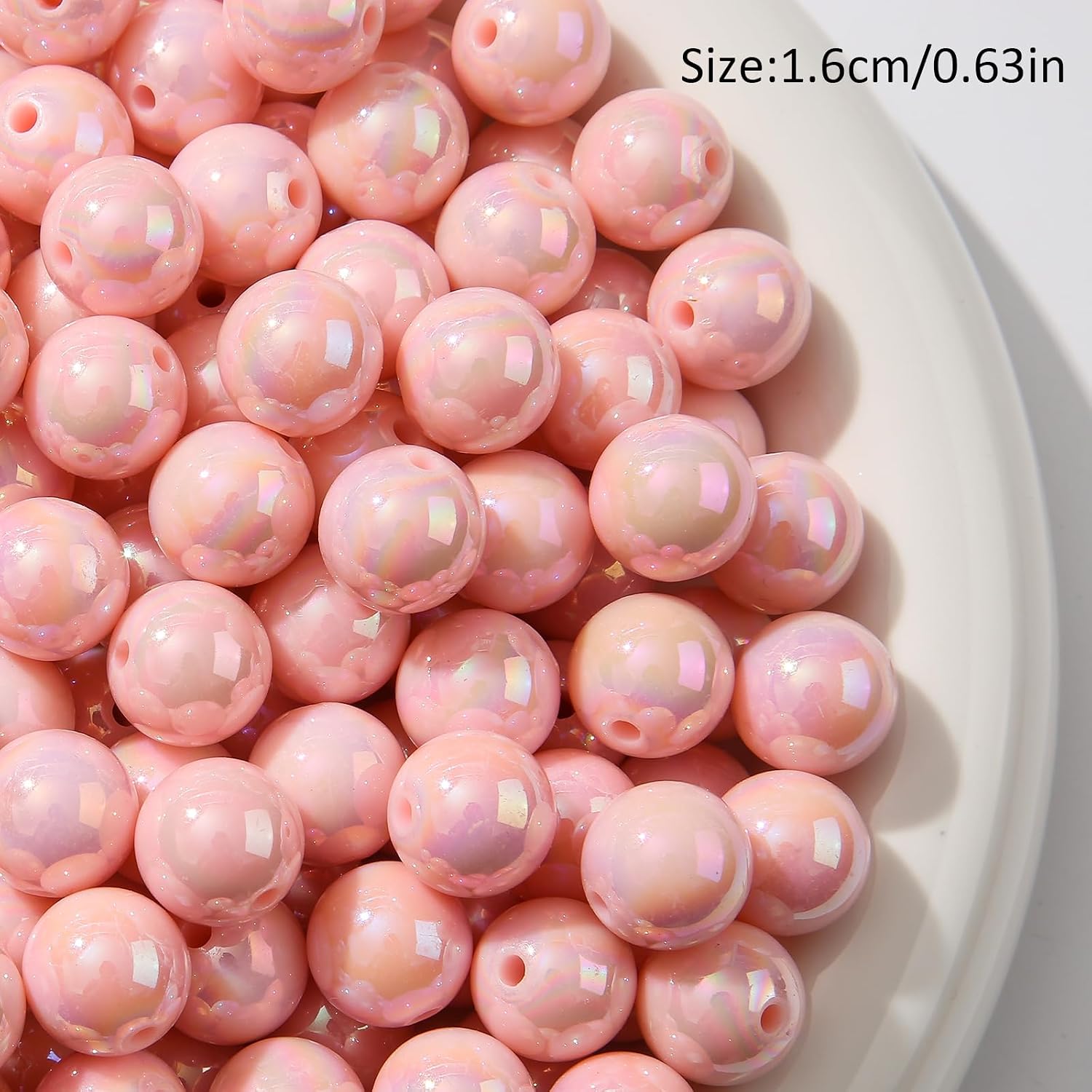 16mm Acrylic Bead 100pcs AB Lake Blue Color Acrylic Bead Chunk Bubblegum Beads for DIY Crafting Necklace Bracelet Jewelry Making Keychain (Lake Blue) image 2