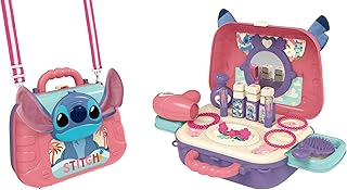 مجموعة ألعاب مكياج ST008-933A بتصميم شنطة ظهر بنمط ستيتش مع مرآة وفرشاة شعر من ديزني، متعددة الألوان