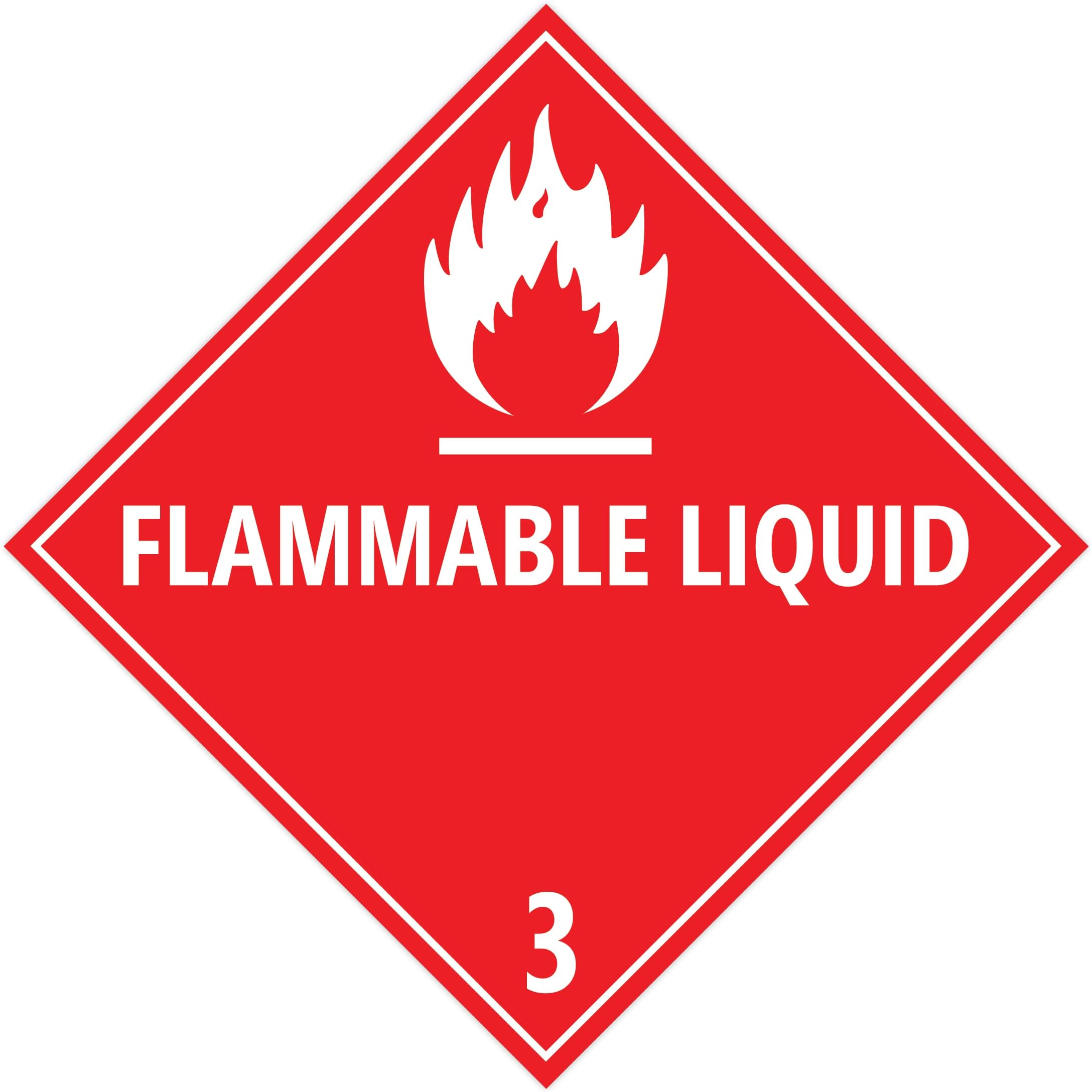 Sutter Signs Flammable Liquid Warning Stickers | DOT Compliant Placard for Trucks (Pack of 25)