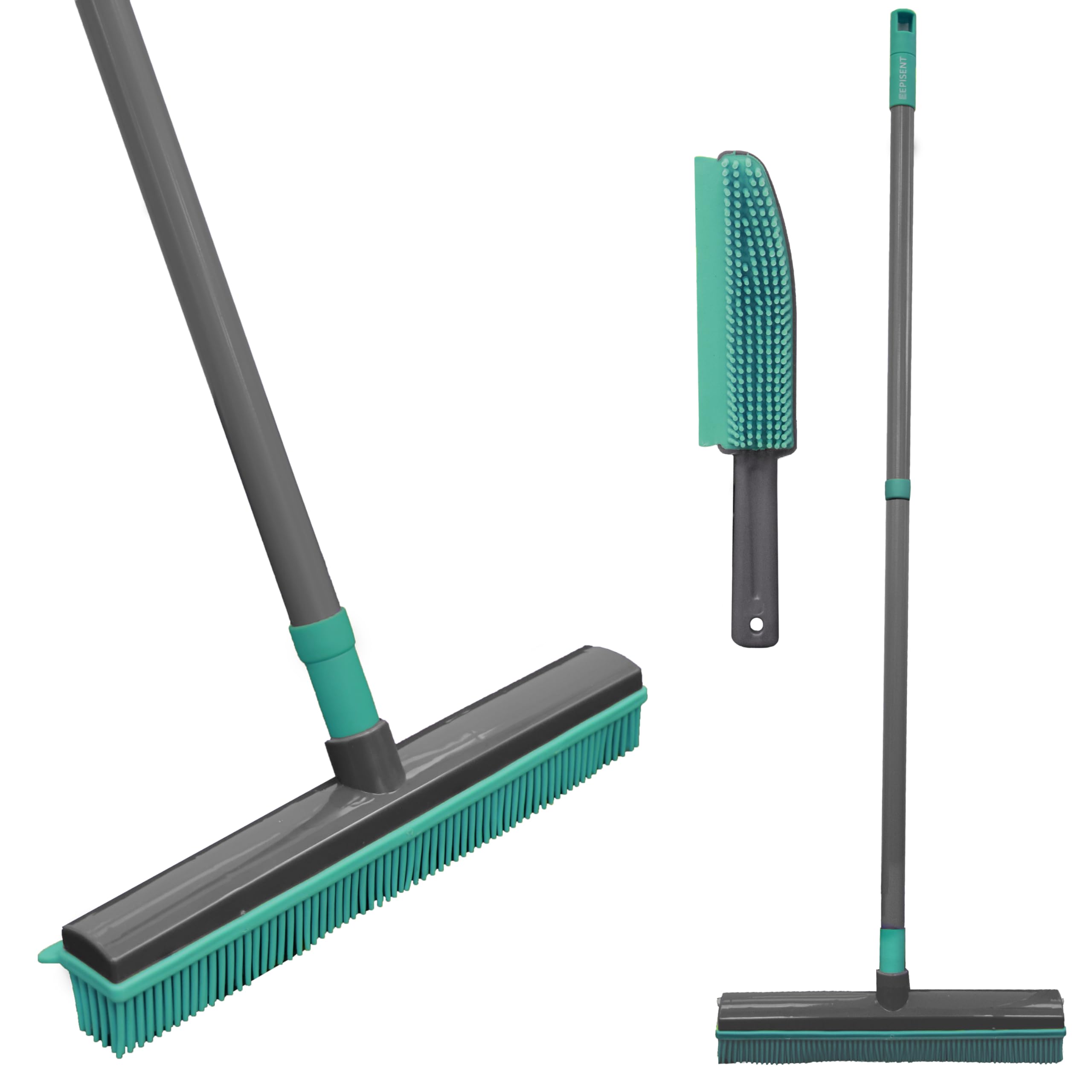 UR CHOICEExtendable Rubber Broom for Pet Hair, Dirt, Dust, Water, Spills & Leaves – Adjustable Handle for Easy Multi-Surface Cleaning of Floors, Carpet, Home, Car & Office