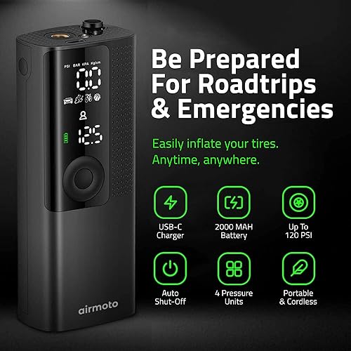 Miniatura 6 de Airmoto Paquete de 2 unidades de kit de potencia, compresor de aire portátil con kit de potencia para cargar en casa y en la carretera, bomba de