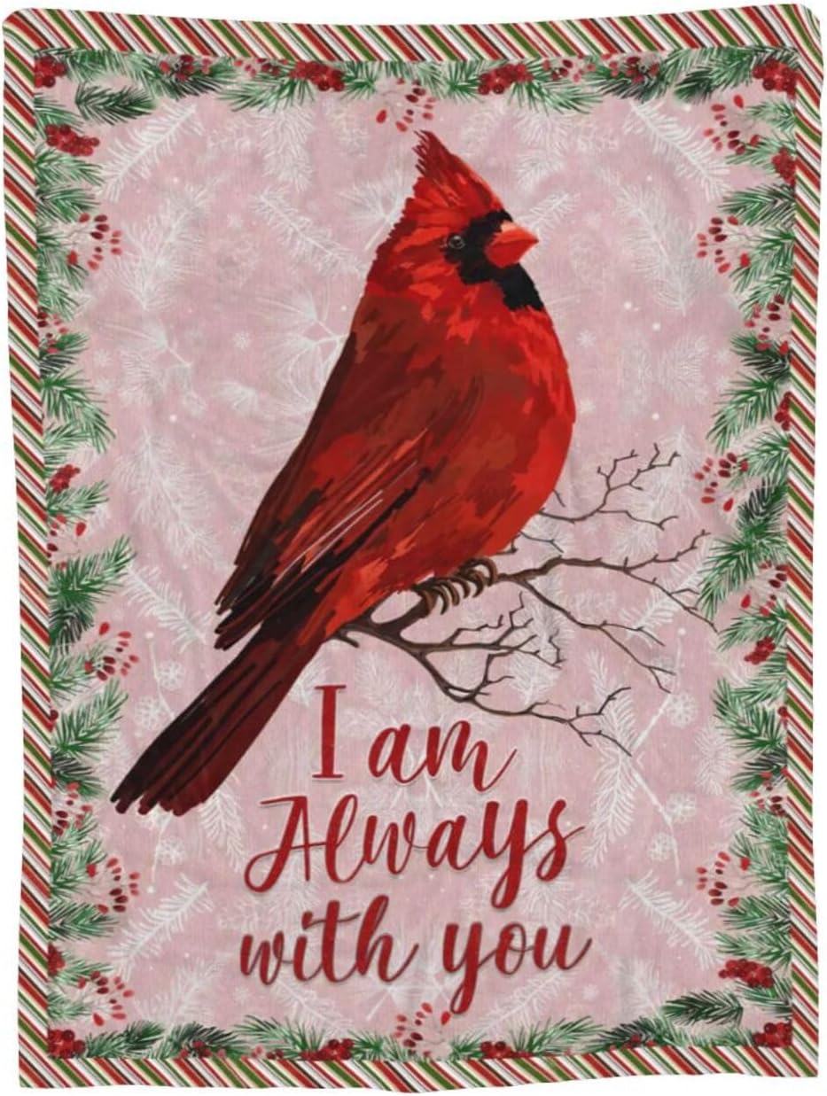 Cardinal Blanket Red Birds Fleece Throw Blanket Fuzzy Plush Super Soft Warm Cardinals Crow Decor Blanket Gifts for Boys Girls Kids Adult Men Women 40"x50" - Image 2