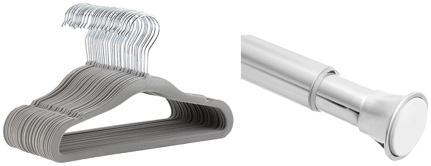 AmazonBasics Shower Adjustable Length Curtain Tension Rod 2436