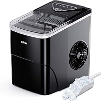 Silonn Jégkockakészítő Gép - 9 Kocka 6 Perc Alatt, 12kg/24 Óra, Öntisztító Funkció, 2 Méretű Jégkocka, 2L Víztartály, Fekete, Konyhai-Irodai 1