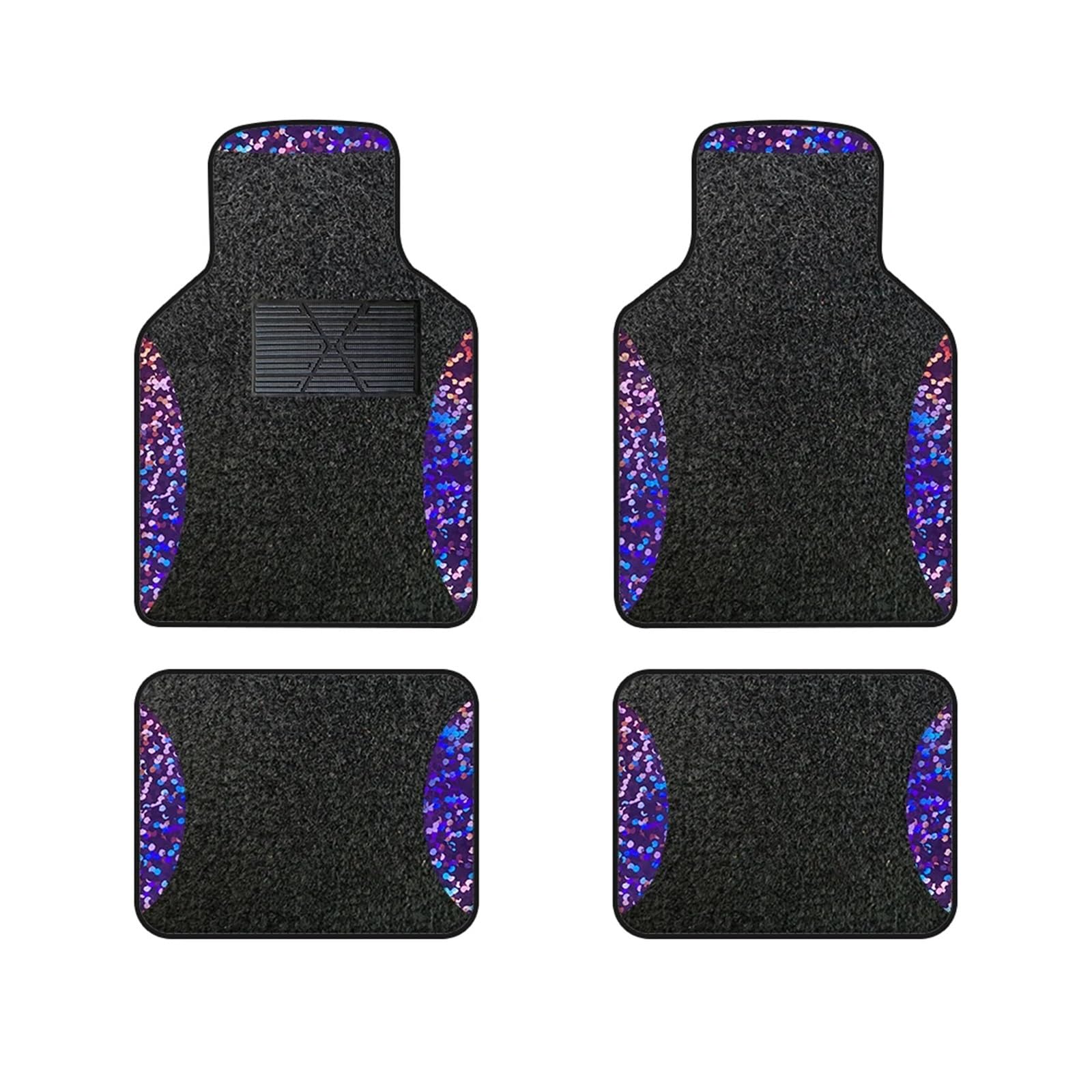 TappetoAuto 4Pz Tappetini Tappeto Universale Set Completo Accessori Rilievi Piede Dell'automobile Tapis Sol Voiture Alfombrillas Para Autos Tappetini(Black and purple3)
