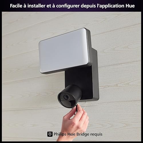 Philips Hue Secure Floodlight with Integrated Smart 1080p Home Security Camera, Black, for Outdoor Use, Easy to Install, Two-Way Talk, Works with the Security Center in the App - 8
