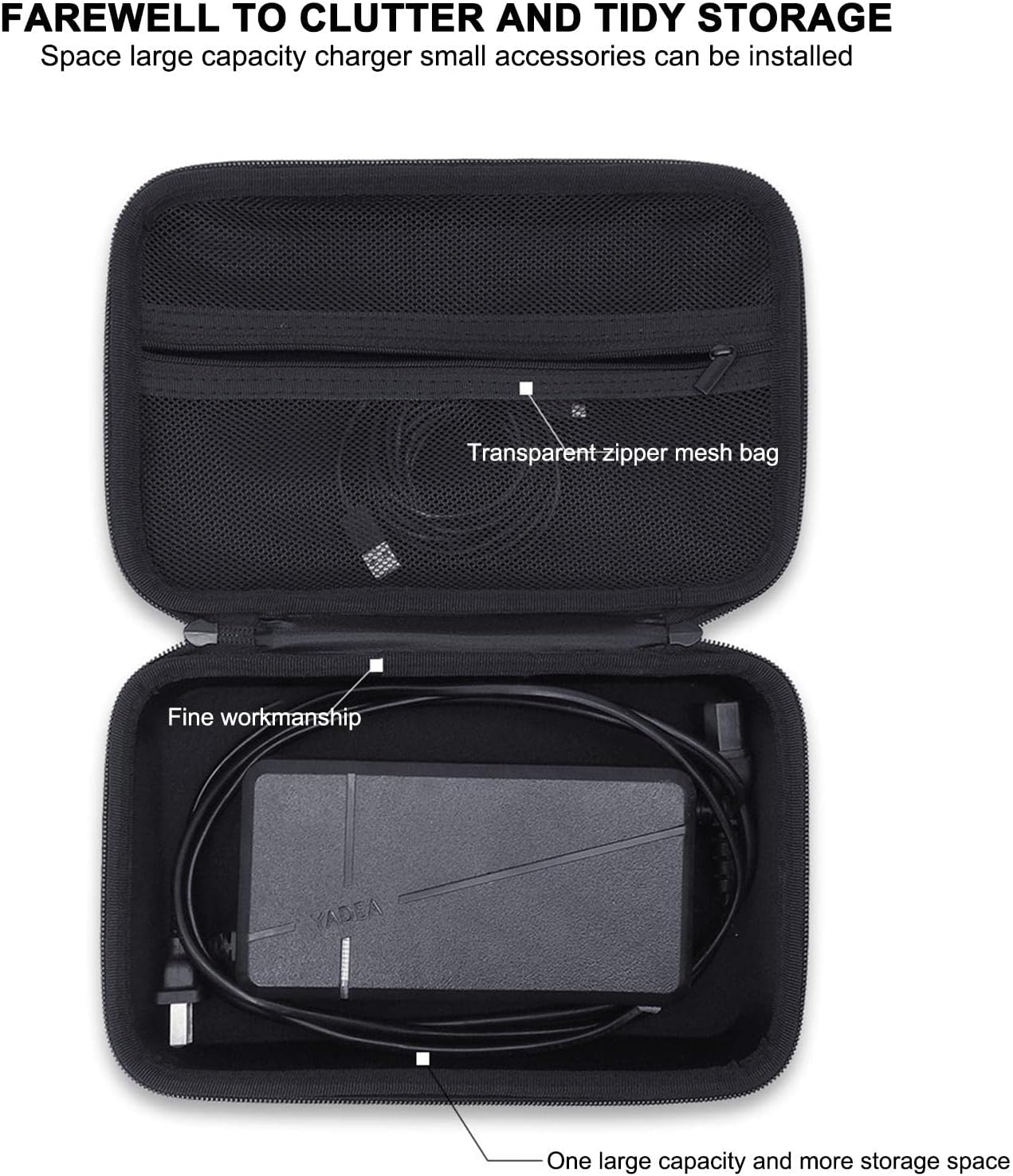 ハードストレージポーチ - ハードケース収納バッグ,キャリングバッグメッシュ内ポケット、耐久性のあるエクステリア、ユニバーサルポーチ