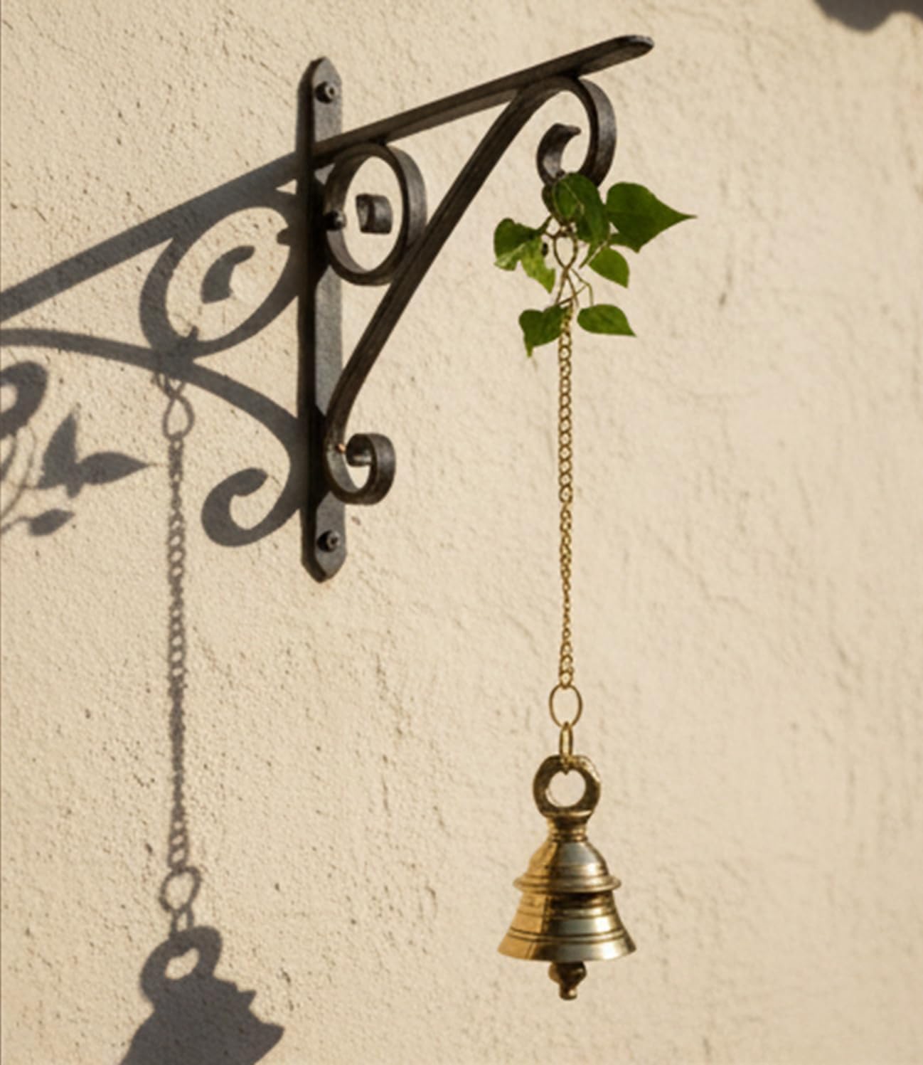 Pure Brass Hanging Bells for Temple and Home Décor – Traditional Pooja Bell for Mandir, Meditation, and Auspicious Rituals (Set of 2) (2.5 Inch(X-Small))
