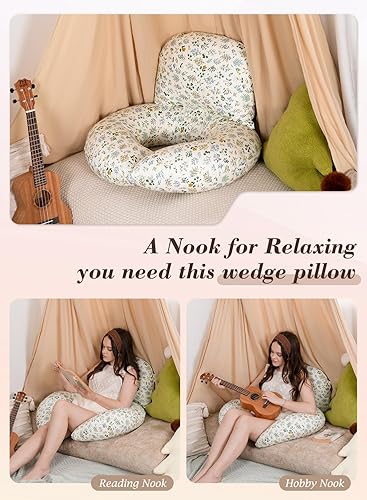 Miniatura 6 de INSEN Juego de almohadas de cuña multifuncionales  Sistema de apoyo de espalda ajustable para recuperación poscirugía y elevación de piernas