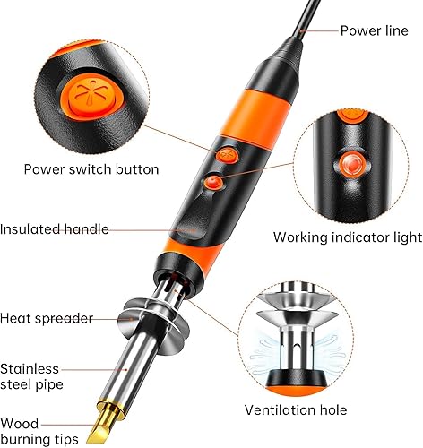 Miniatura 3 de Kit de combustión de madera, herramienta profesional para bolígrafo de leña, herramientas creativas de bricolaje, quemador de madera para