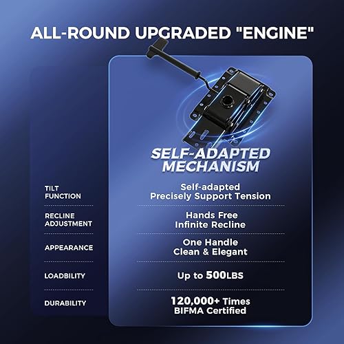 Miniatura 3 de Silla de escritorio de oficina grande y alta, amplia ergonómica ejecutiva con reposapiés, respaldo alto, soporte lumbar reclinable, silla de