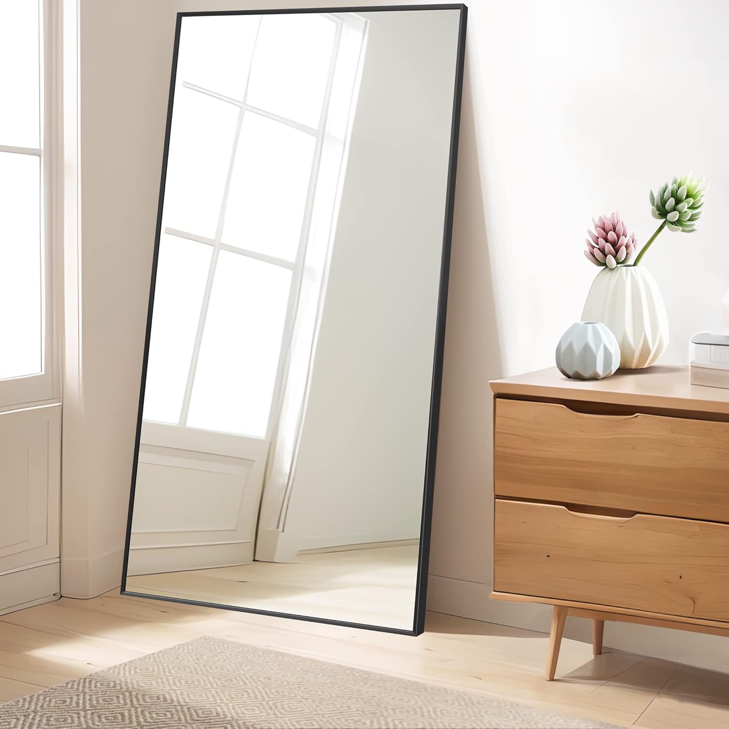 KOCUUY Black Full Length Mirror 71"x30", Extra Large Full Body Mirror