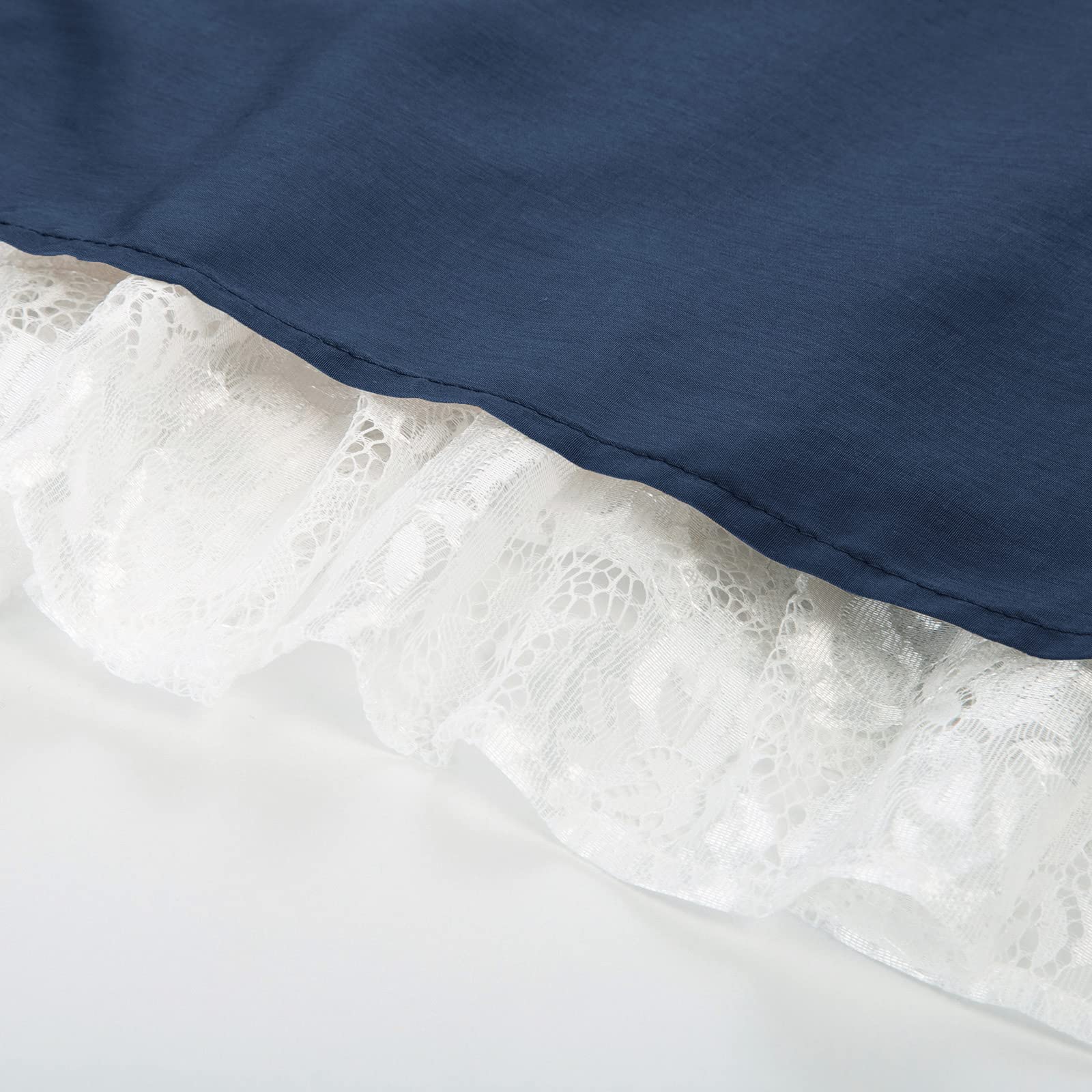 CAMDOM Jupe Renaissance médiévale à Taille élastique pour Femme - Jupe trapèze Double Couche en Dentelle - Longue Robe Victorienne