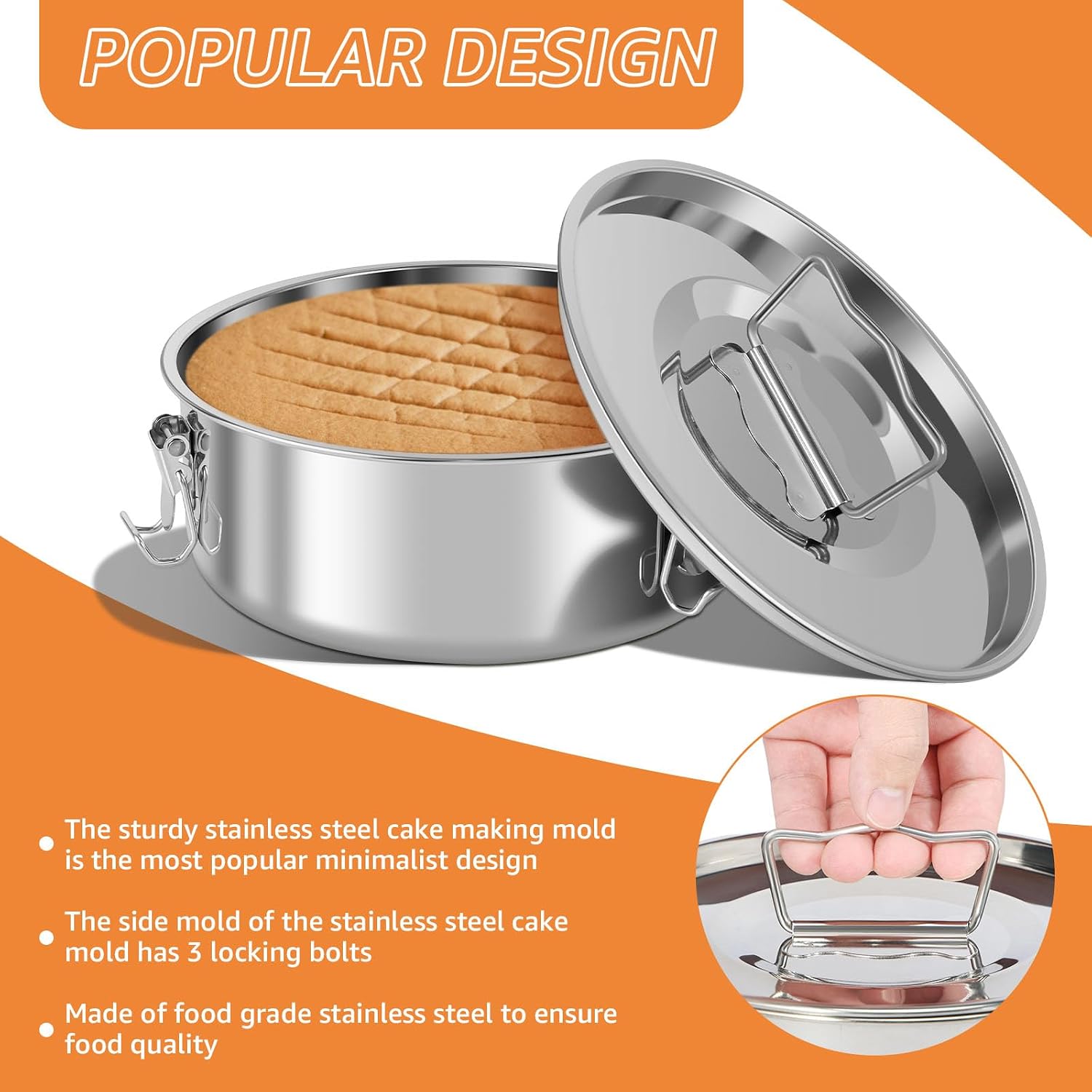 Flan Mold with Lid & Handle, 1.5Qt Stainless Steel Flan Pan Mold with Spatula, Large Para Flan Maker Container, Round Cake Baking Flan Maker for 6-8Qt Pot Making Cheese Cake Pudding (Sliver-Style B)