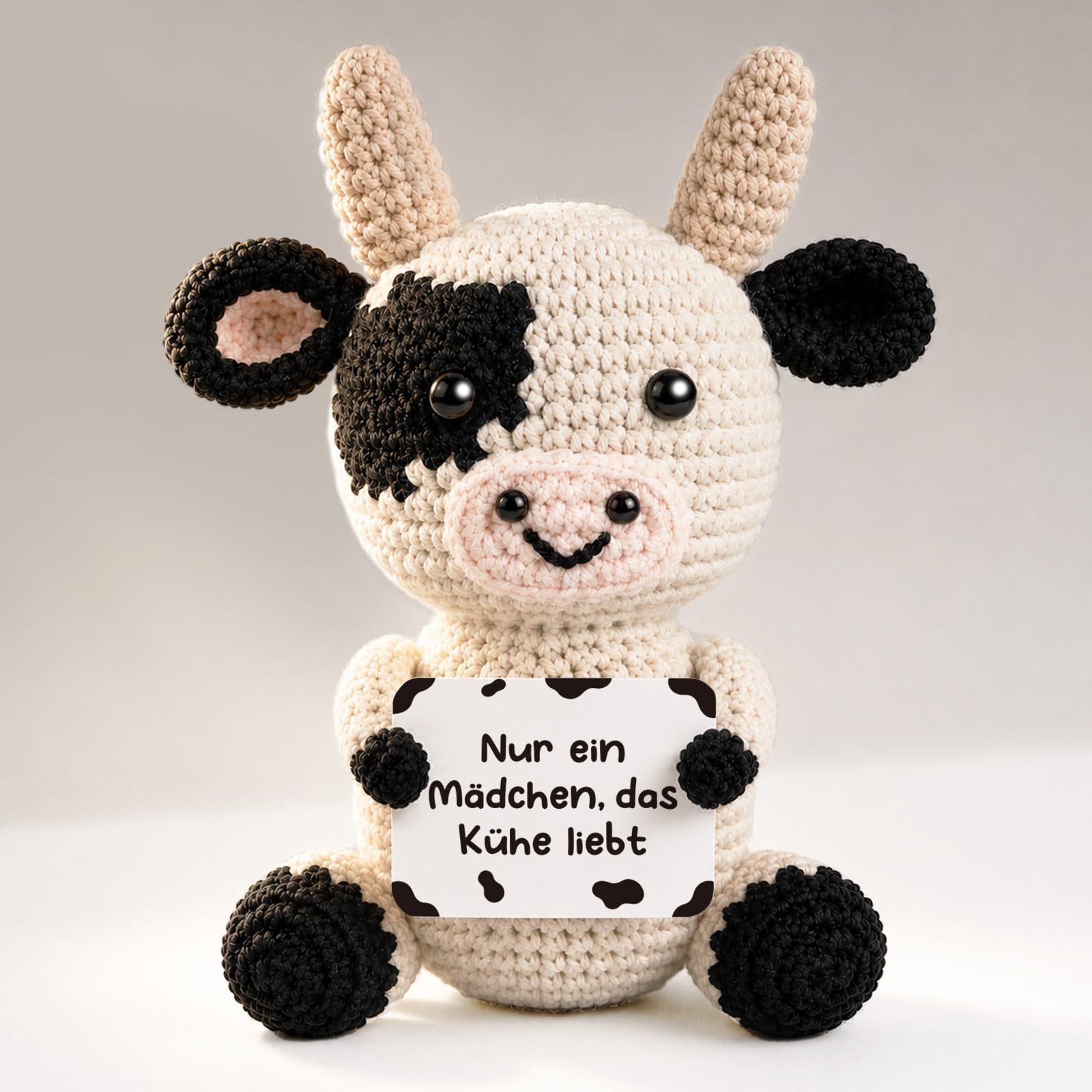 Giftota Geschenke für Mädchen - Handgehäkelter Positive Kuh - Glücksbringer Pocket Hug Geschenk - Mutmacher Geburtstag Weihnachten Geschenkidee für Beste Freundin Tochter Schwestern