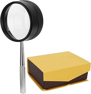 Lupa, lupa de liga de vidro, 50 mm, aderência confortável, lente óptica 35 x para moedas, joias, exploração para inspeção de soldagem para leitura de idosos