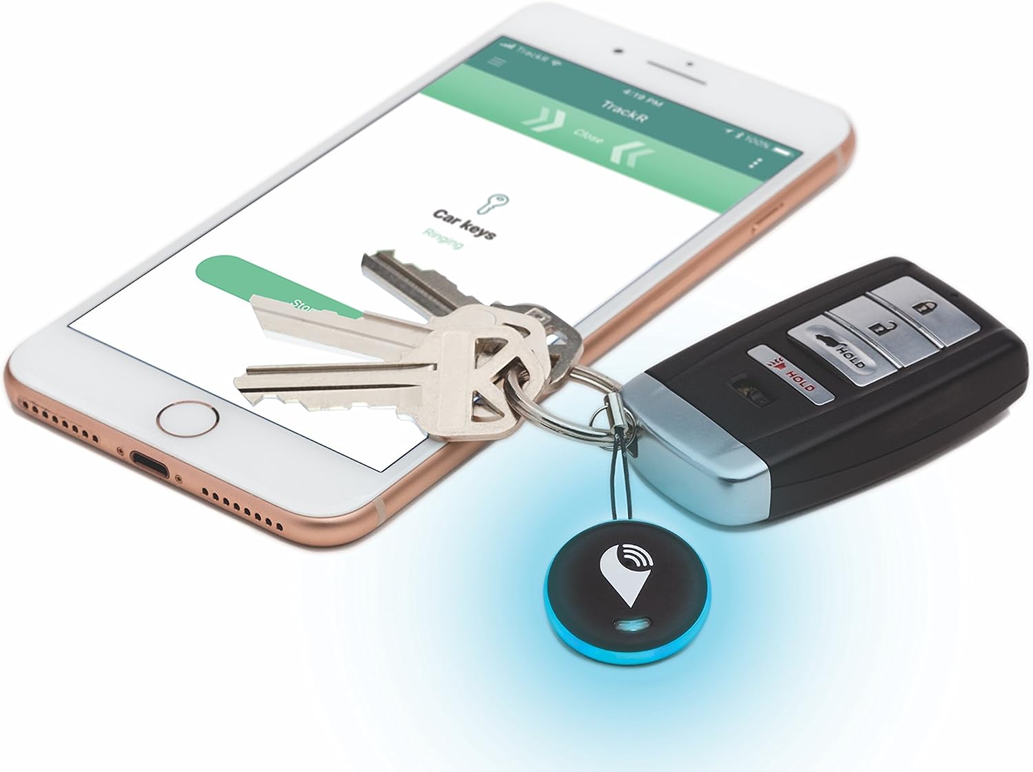 TrackR pixel - Bluetooth Tracking Device. Item Tracker. Phone Finder. iOS/Android Compatible - Black (5 Pack)