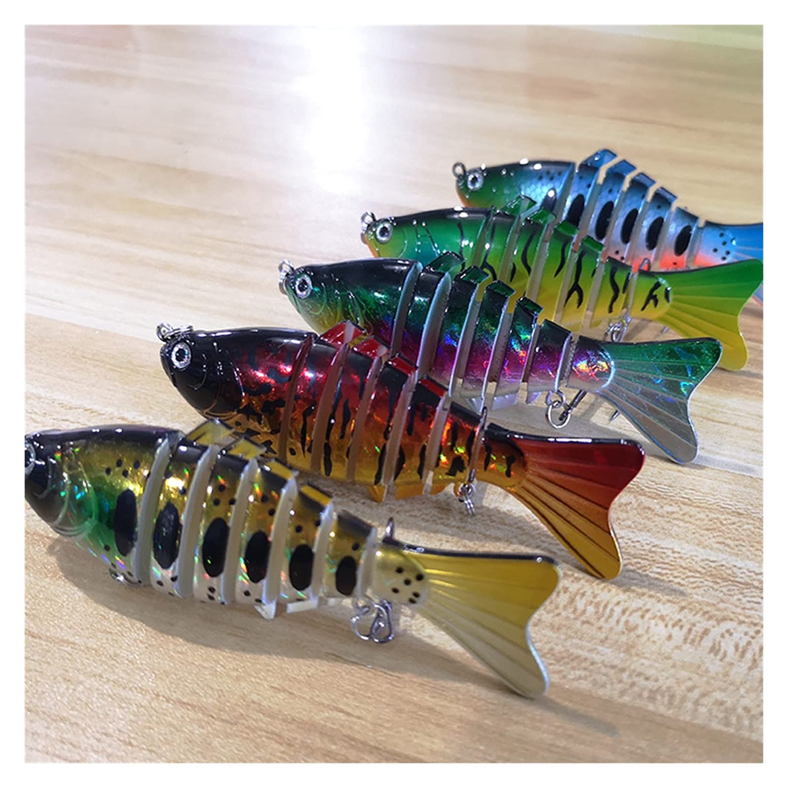 caihuashopping Esca da Pesca Wobblers Pesca Esche Artificiali Multi snodati Sezioni Artificiale Esca Dura di Pesca a traina Carp Fishing Tools 5 PZ. Esche Artificiali