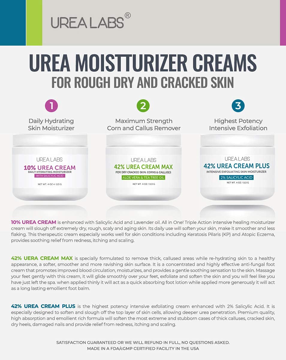 UREA LABS 42 Urea Cream PLUS w/ 2 Salicylic Acid, 4 Oz Highest