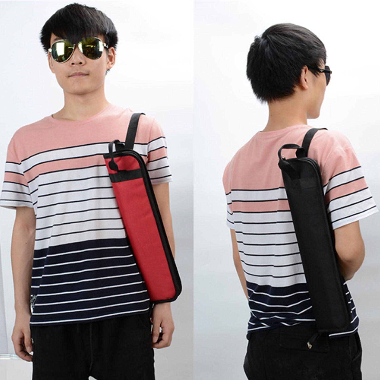 QIEIEI Oxford Cloth Drumstick Bag with Padded Interior for Percussion Sticks and Mallets Multipurpose Percussion Accessory Bag