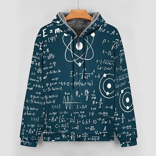 Miniatura 5 de Physical Mathematics Science Formula Men's Full Zip Hoodies Heavyweight Sweatshirt Fleece Warm Jacket