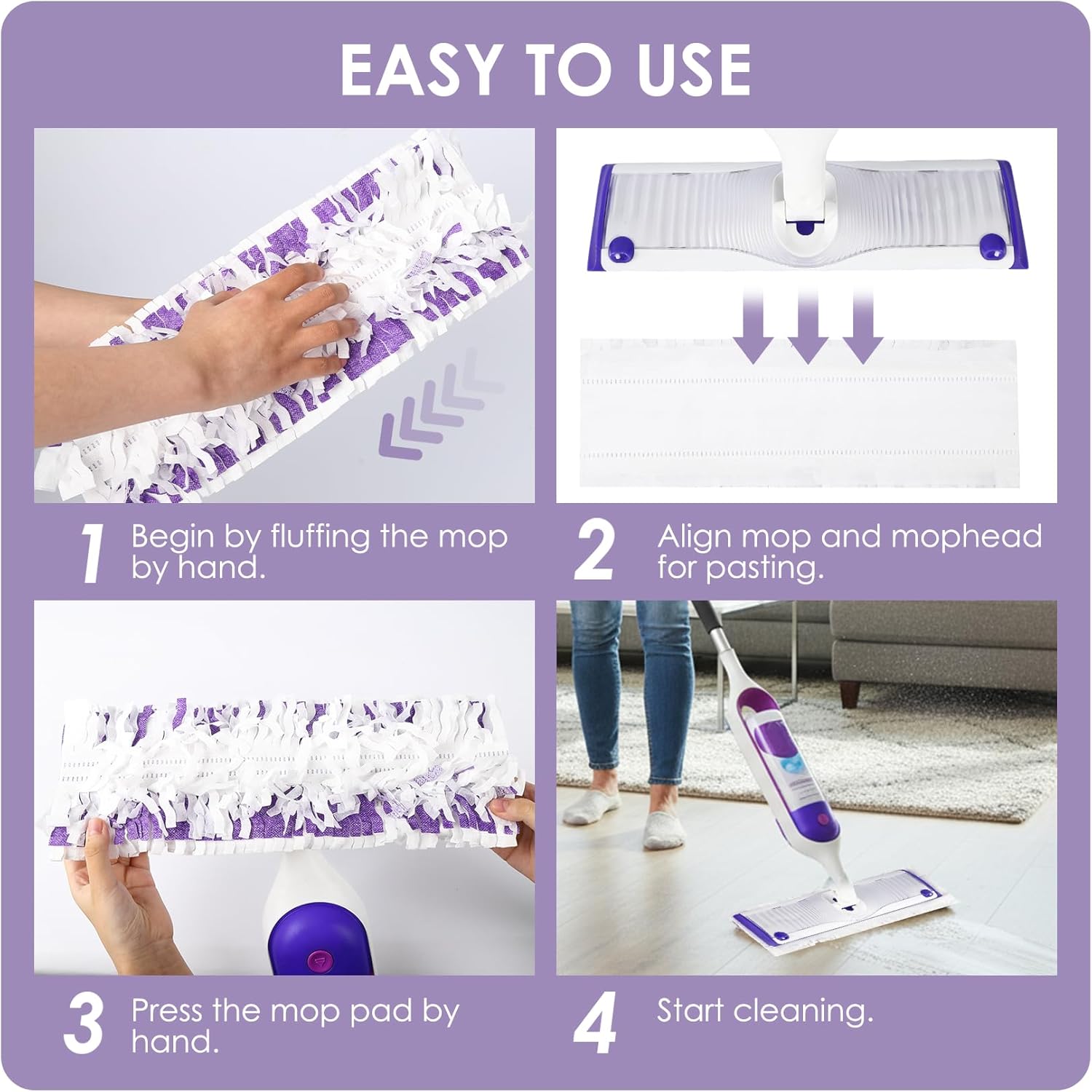 Cleaning Cloth 30 Pack Disposable Power Mop Refill Pads Compatible with Swiffer Power Mop, Unscented Swiffer Wet Pads Refill, Disposable Replacement Pad for All Floors,Non-Washable