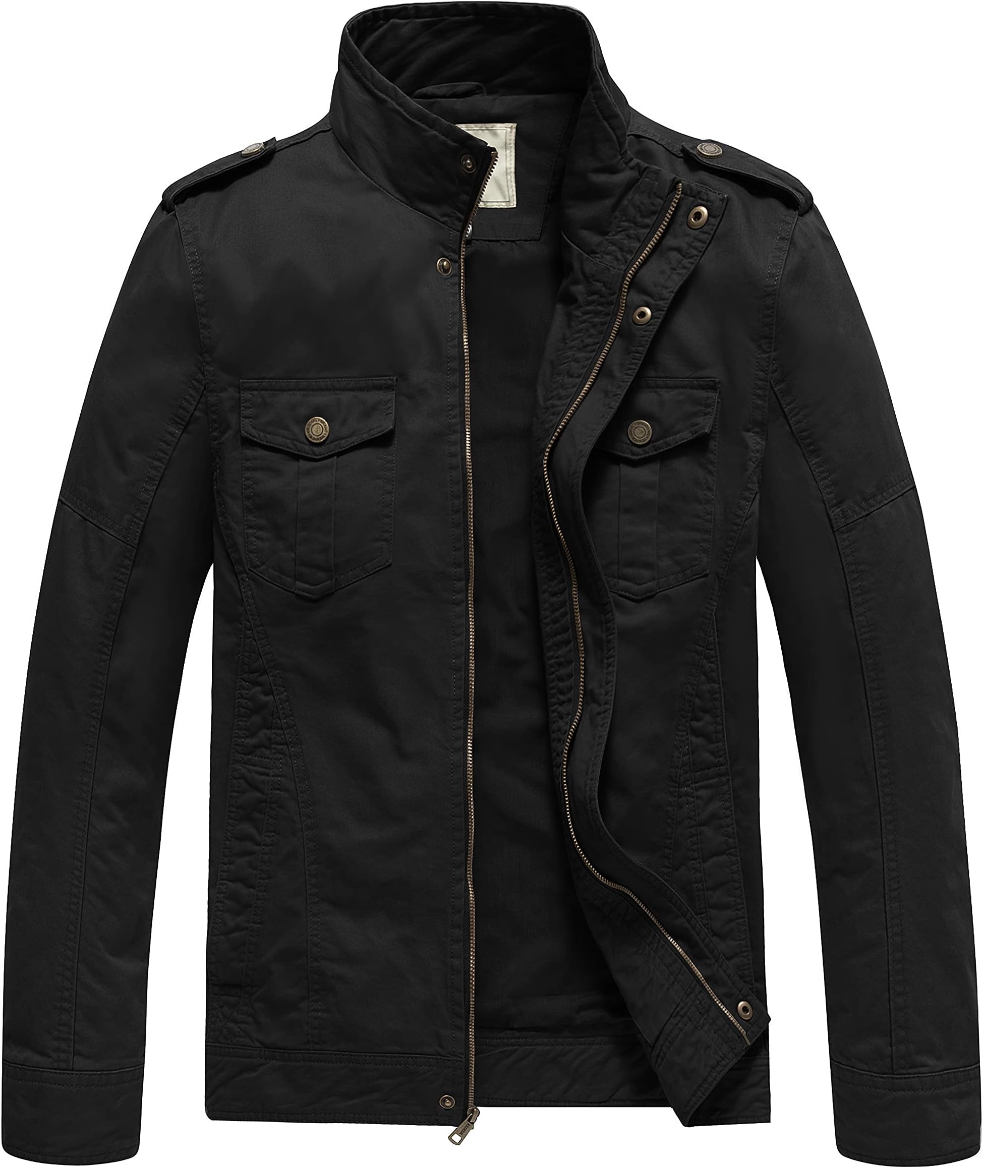 Men's Casual Washed Cotton Military Jacket
