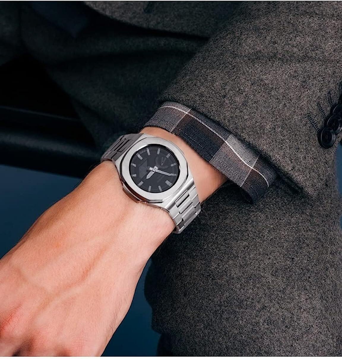 Upgrade Watch Mod Kit Stainless Steel One-piece Watch Case And Band for Men，For GA2100 Retrofit Replacement Accessories Suitable