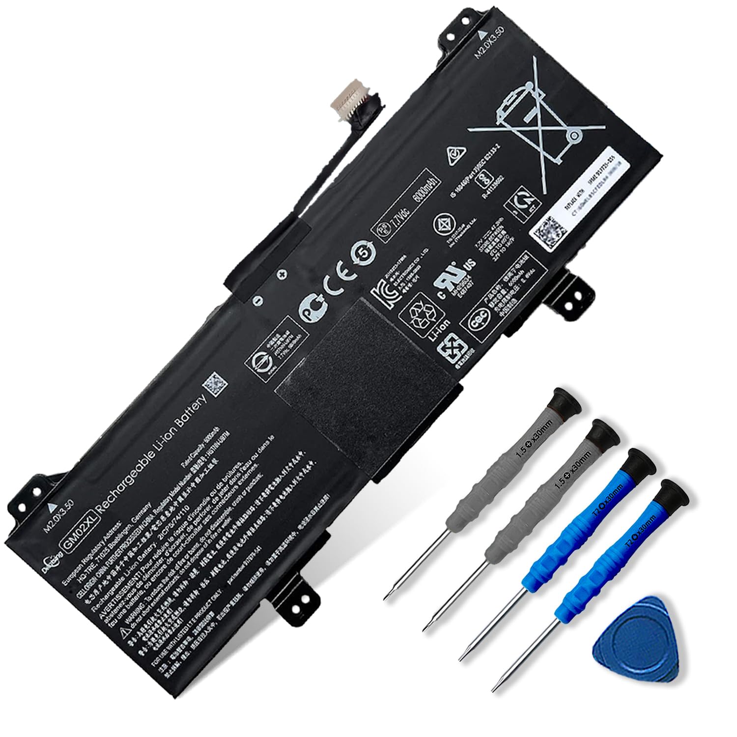 47.3Wh GM02XL/GB02XL Laptop Battery Compatible for HP Chromebook 14 G5 Chromebook 11 G6 G7 EE Chromebook X360 11 G1 Series Notebook 917679-271 HSTNN-UB7M HSTNN-DB7X 917725-855 7.7V 6150mAh