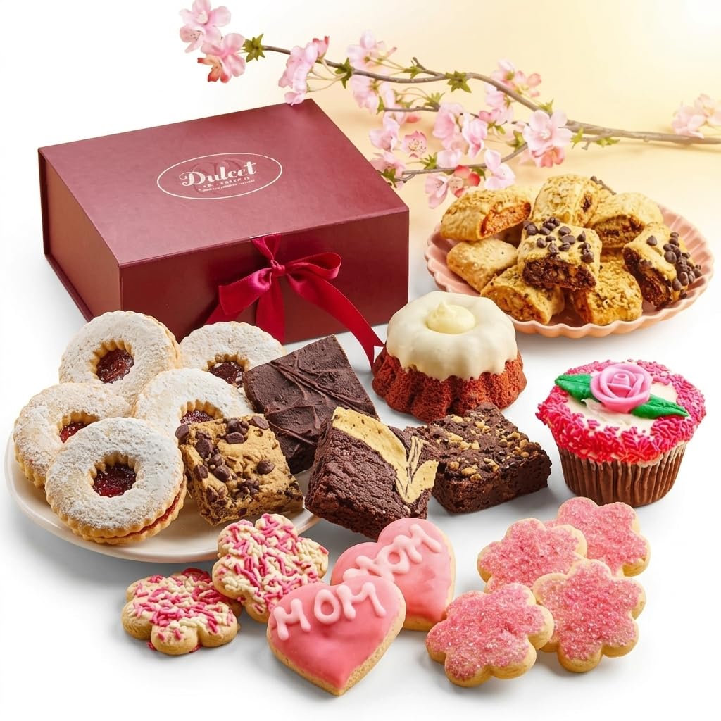 Mothers Day Gourmet Food Gift Baskets — Sweet Baked Treats for Mom, Grandma, Sister or Wife by Dulcet Gift Baskets - Personal Note Option Available