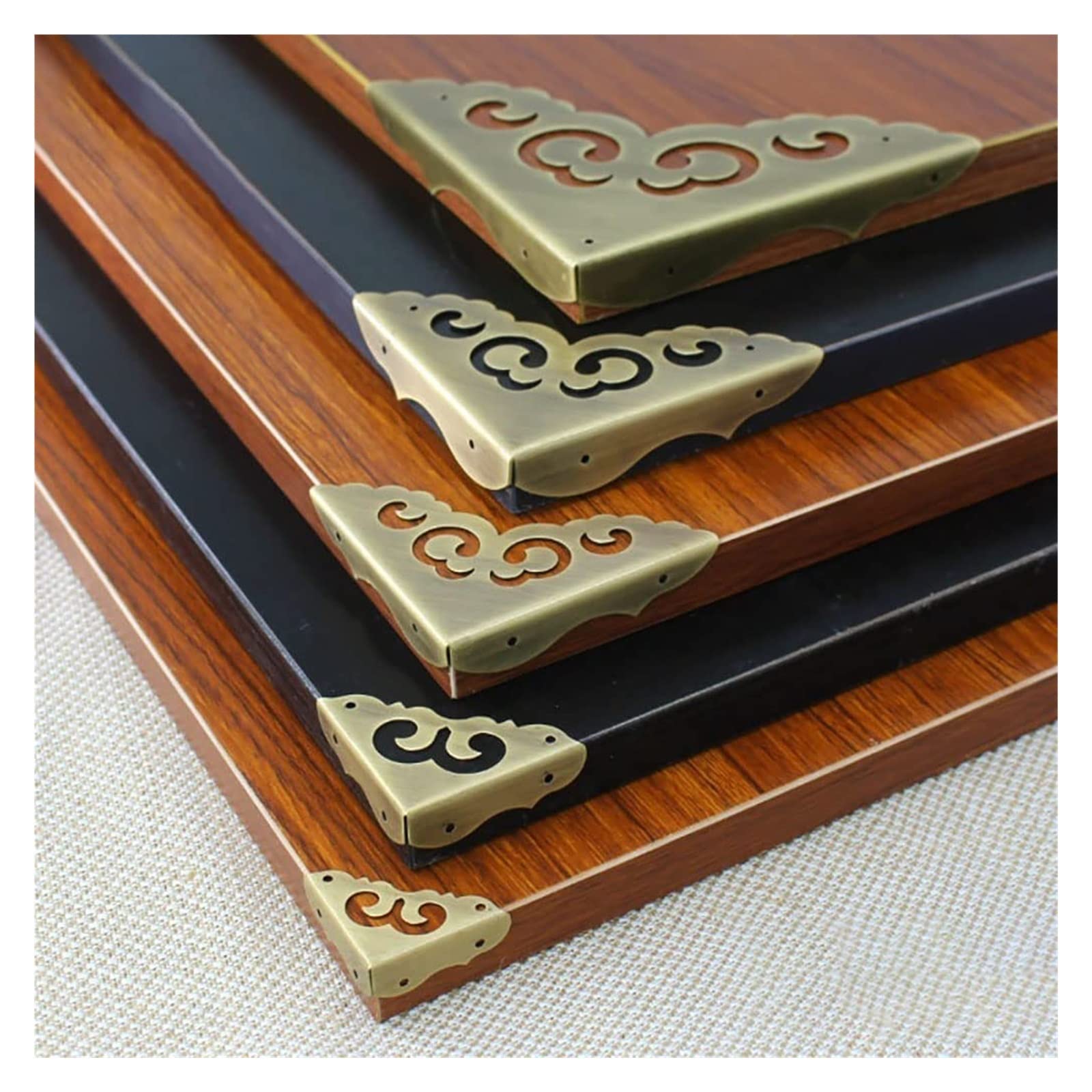 Paraspigoli, Angoli Decorativi for scatole in Bronzo Antico(Black,11.5c m*1.7cm)