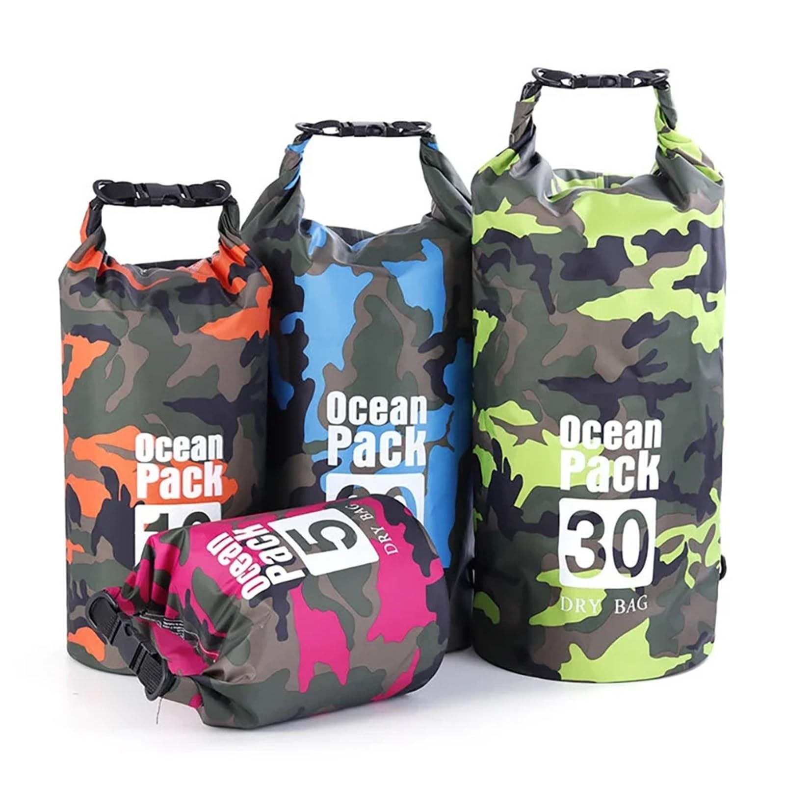 Dry Bag Borsa da Sub da 2/5/10/20/30L Borsa da Nuoto Borsa da Spiaggia Borsa da Rafting Borsa da Viaggio per Esterni Borsa Impermeabile Zaino Impermeabile(Pink 20L)