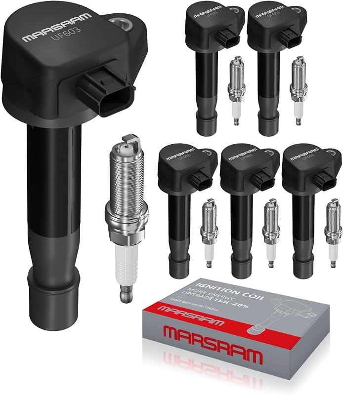 Kit de bobinas de ignição UF603 e velas para Honda Odyssey 3.5L V6 2011–2017 Marsram – 6 bobinas e 6 velas